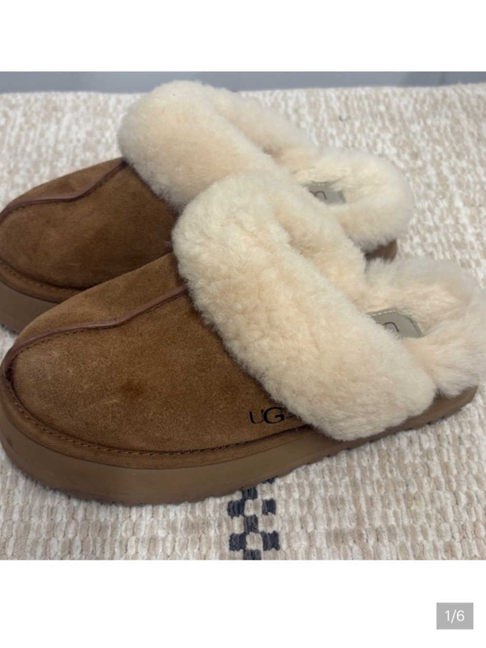 UGG Disquette Platform Slippers Chestnut